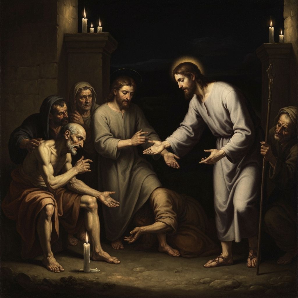 Christ Healing lepers and caring for the poor