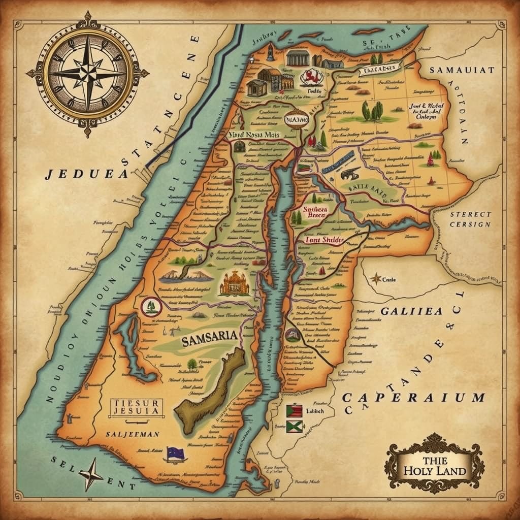 map of the holy land in Jesus's time