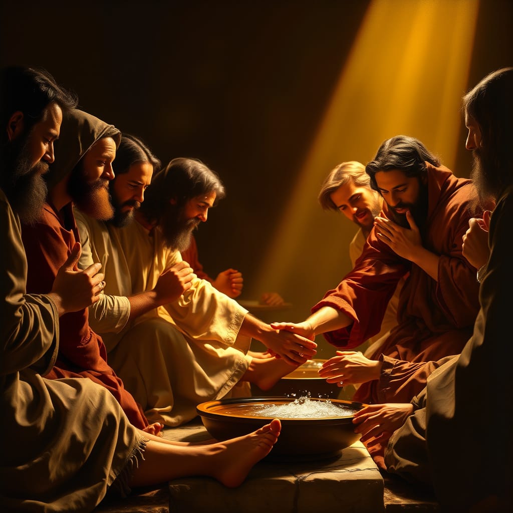 Jesus also washed the feet of His twelve disciples, 