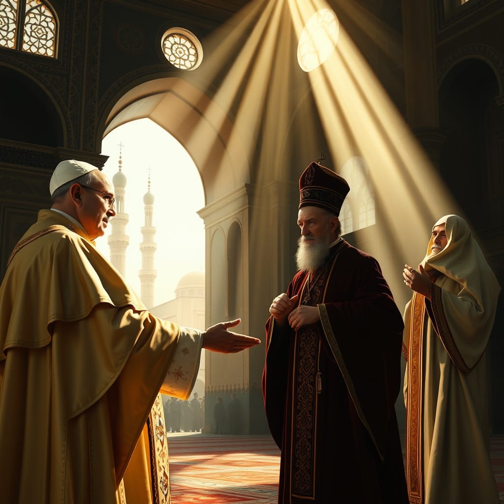 Pope Leo XIV in The Grand Mosque, of Algiers, Algeria, April 2026