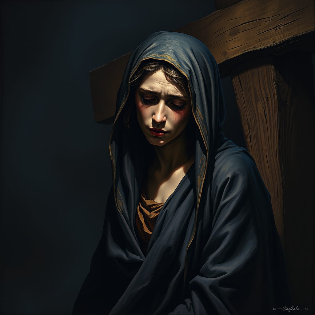 Stabat Mater At the Cross her station keeping, Stood the mournful Mother weeping, Close to Jesus to the last