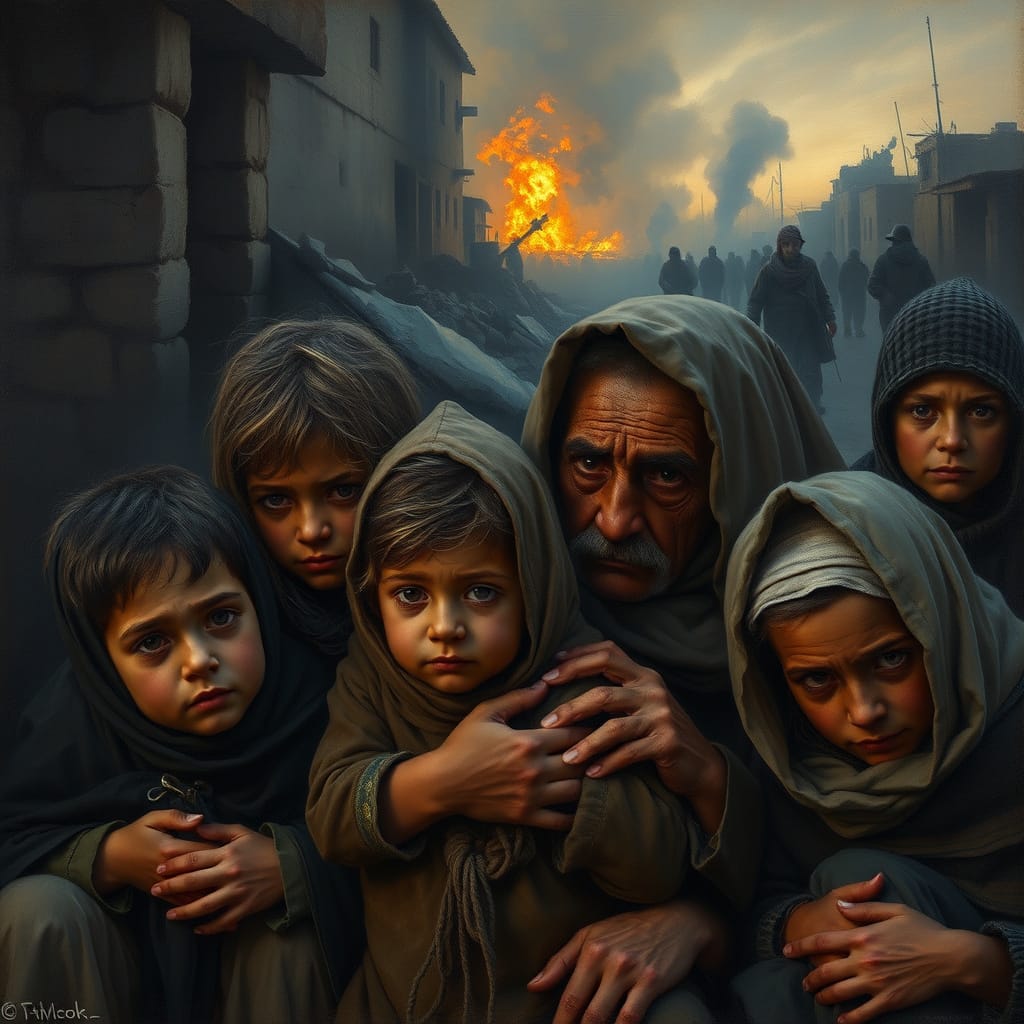 Let's remember, especially, the innocent: children, the elderly, the sick, so many people who have already become, or will become, victims of this continued warfare—