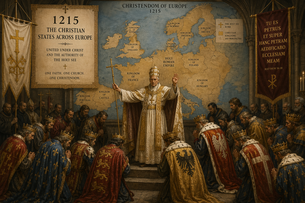 The Christian states across Europe, asserting authority over many of Europe's monarchs